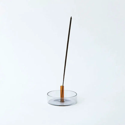 The Block - Duo Tone Glass Incense Holder Blue Green Amber Smoke