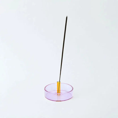The Block - Duo Tone Glass Incense Holder Blue Green Lilac Peach