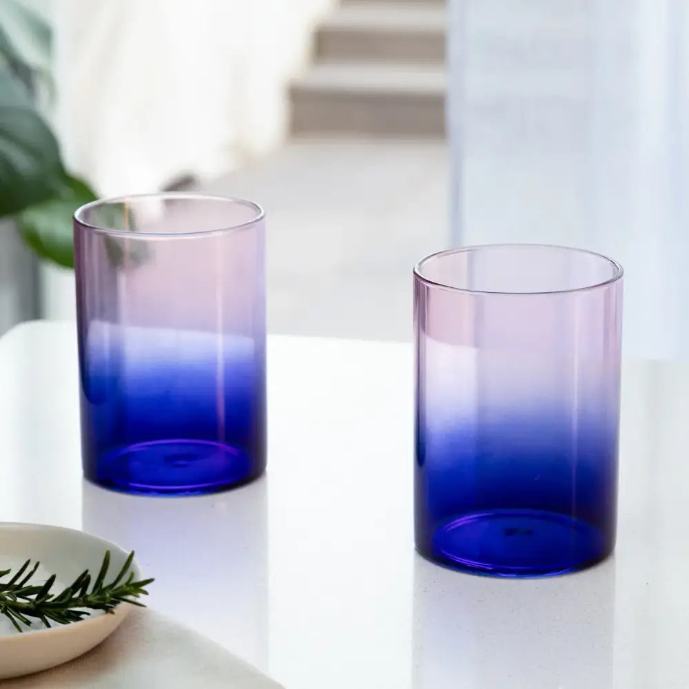 The Block - Gradient Glass - 2 Tone Pink Blue Set/2