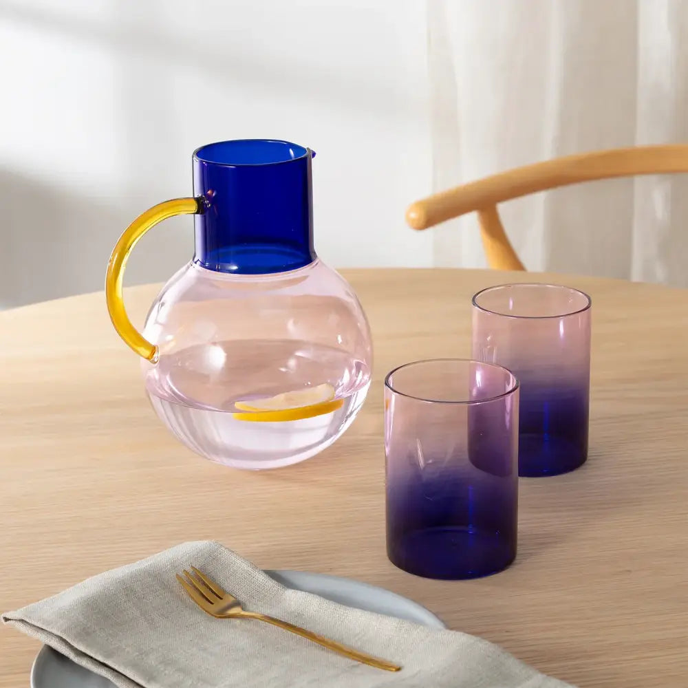 The Block - Gradient Glass - 2 Tone Pink Blue Set/2