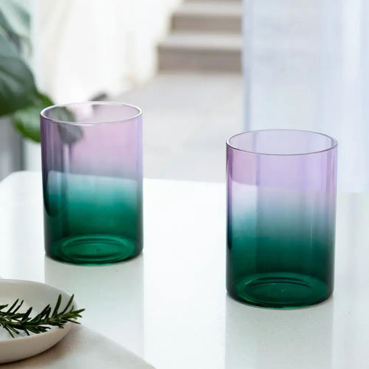 The Block - Gradient Glass - 2 Tone Pink Blue Set/2