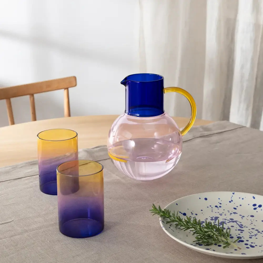 The Block - Gradient Glass - 3 Tone Teal Lilac Amber Set/2
