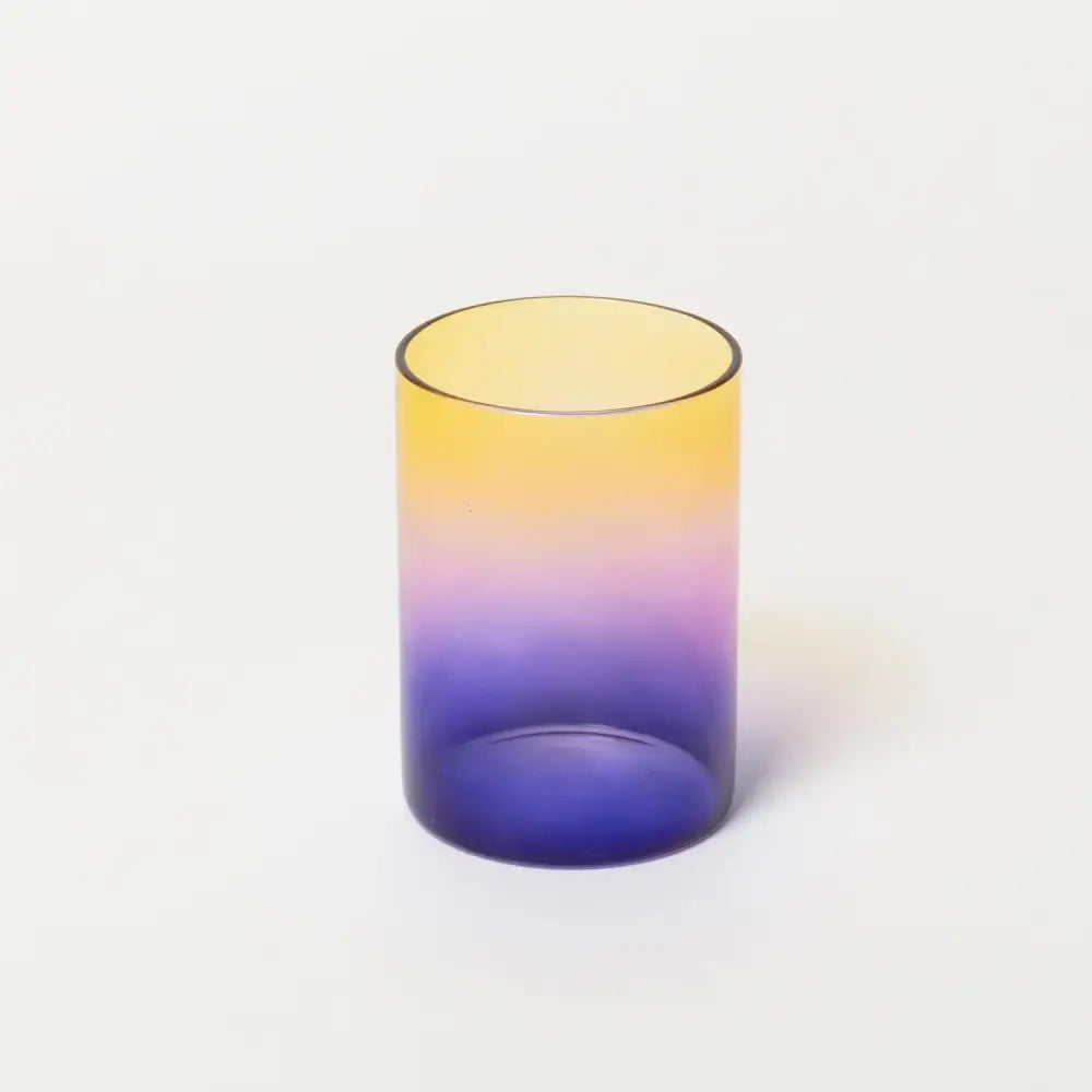 The Block - Gradient Glass - 3 Tone Teal Lilac Amber Set/2 Blue Pink Yellow