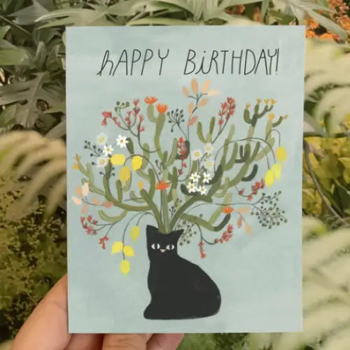 Happy Birthday! Black Cat Card - PABOOM