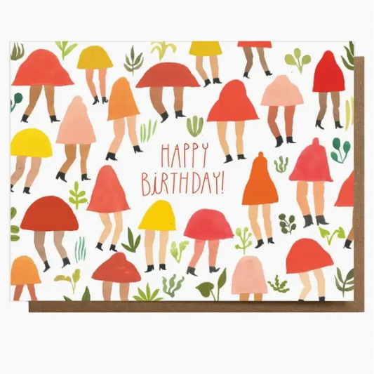 Happy Birthday! Mushroom People Card - PABOOM
