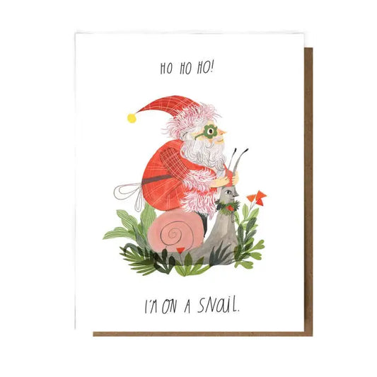 Santa on a Snail Card - PABOOM