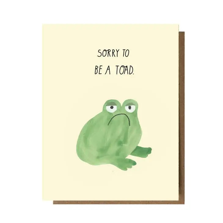 Sorry To Be A Toad Card - PABOOM