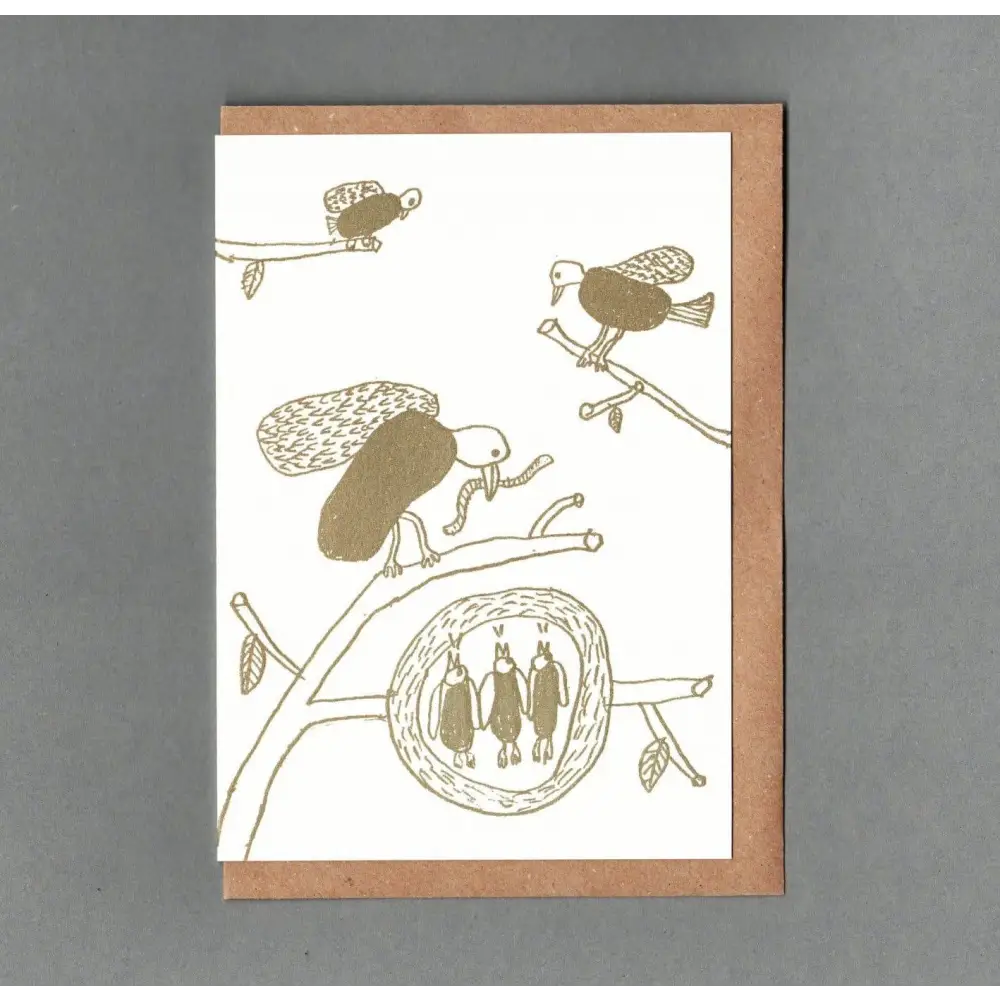 The Passenger Press - Birds Nest Letterpress Card