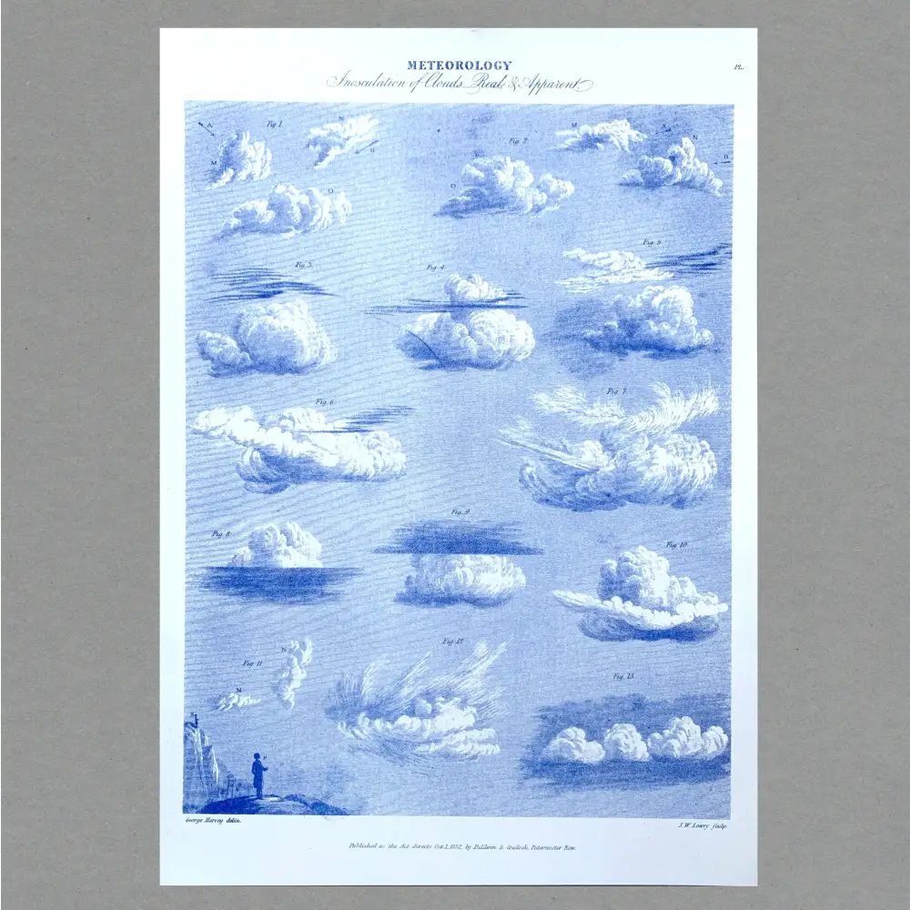 The Passenger Press - Clouds Risograph Print