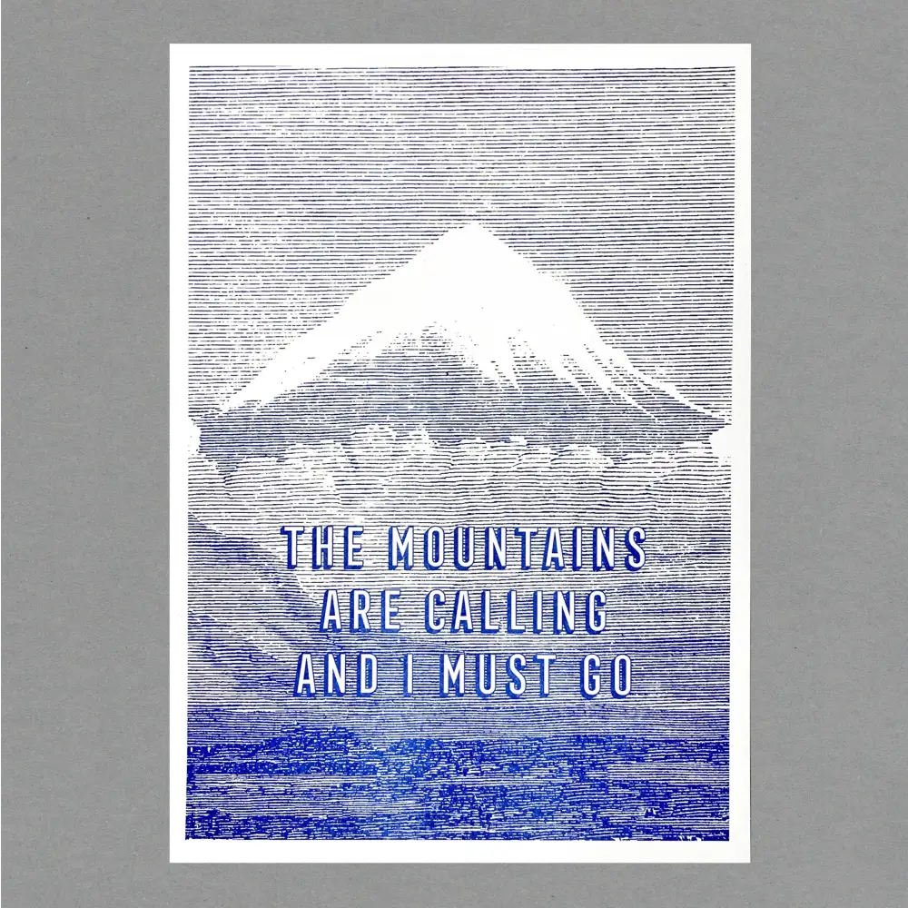 The Passenger Press - Mountains Risograph Print