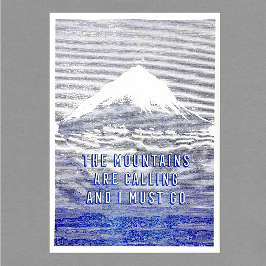 The Passenger Press - Mountains Risograph Print