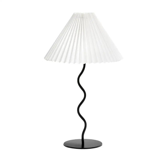 Curved Iron Base Lamp with White Shade - PABOOM