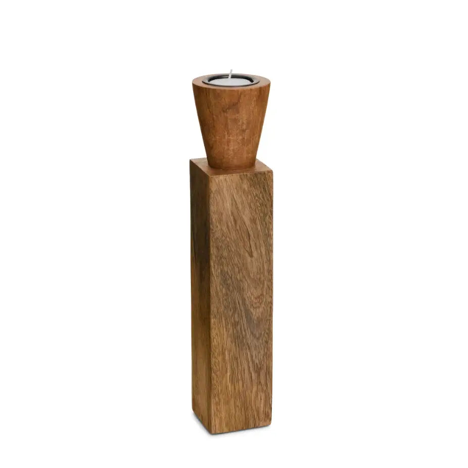 Sassari Mango Wood Candle Holder - PABOOM