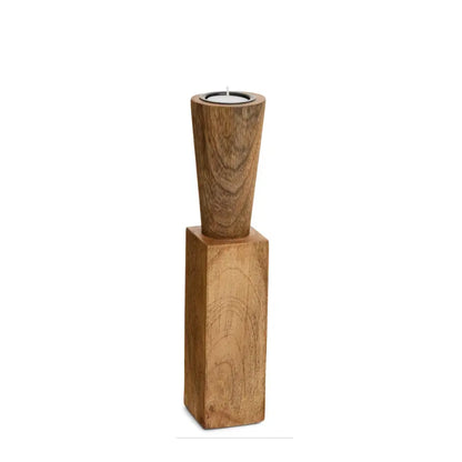 Sassari Mango Wood Candle Holder - PABOOM