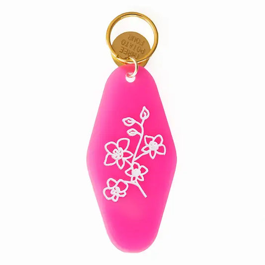 Floral Press Key Tag - Orchid - PABOOM
