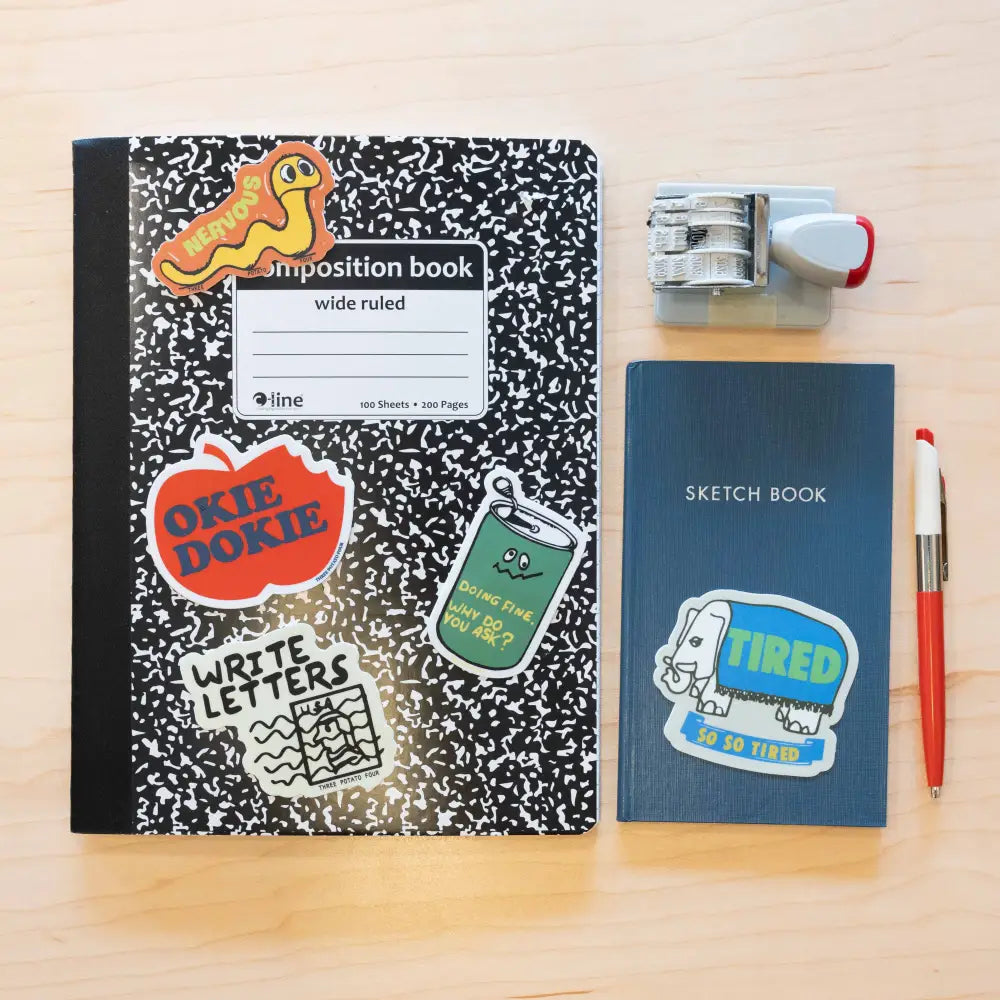 Nervous Worm Sticker - PABOOM