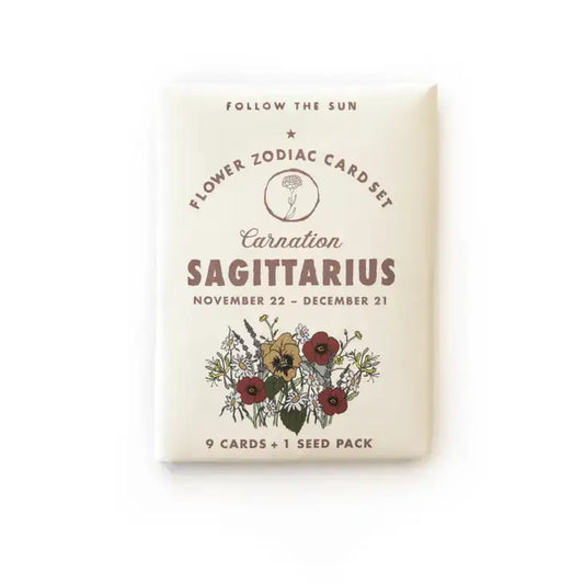 Sagittarius Flower Zodiac Sticker Card Set - PABOOM