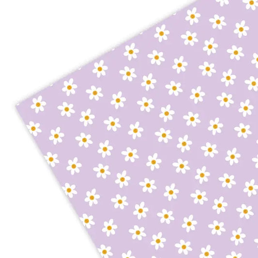 Lilac Daisy Birthday Wrapping Paper - PABOOM