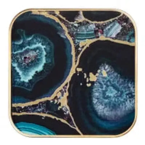 Agate Savoy Gold Trim Coasters Set - PABOOM