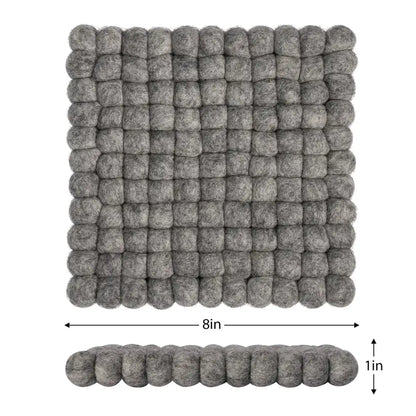 Torre & Tagus - Felted Wool Ball Trivet Light Grey