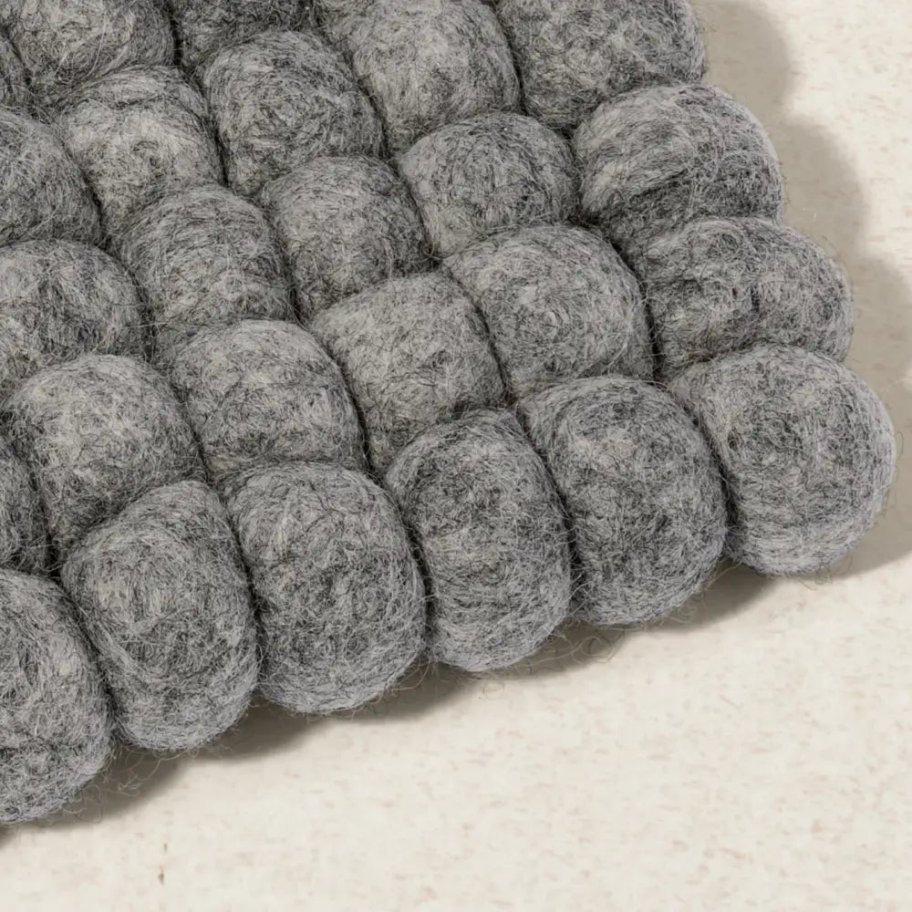 Torre & Tagus - Felted Wool Ball Trivet Light Grey