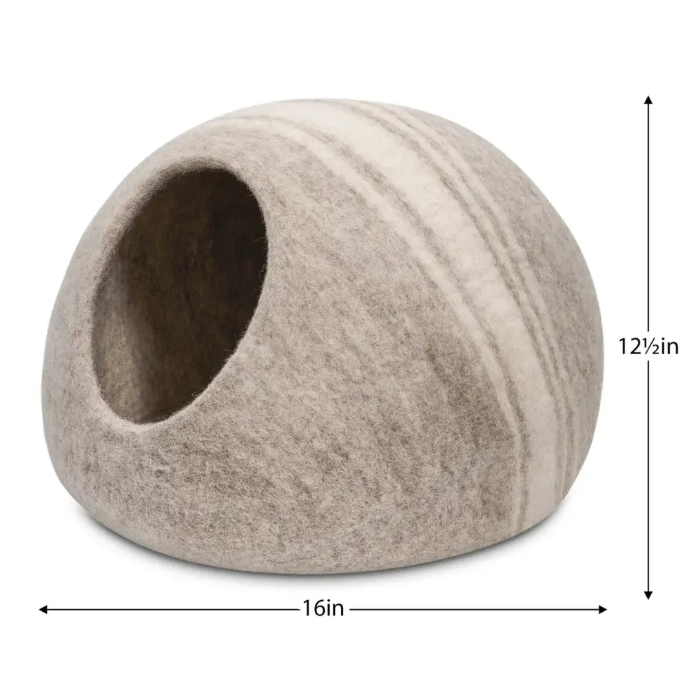 Torre & Tagus - Felted Wool Cat Cave Brown
