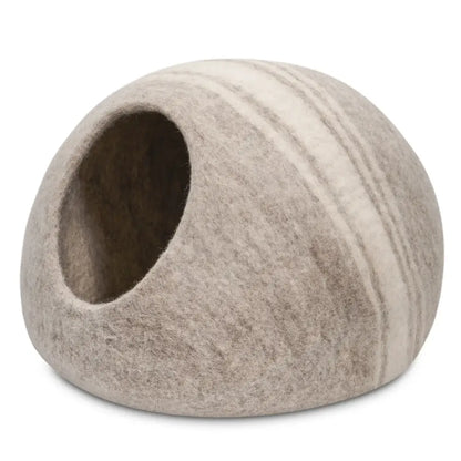 Torre & Tagus - Felted Wool Cat Cave Brown