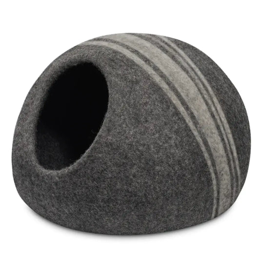 Torre & Tagus - Felted Wool Cat Cave Grey