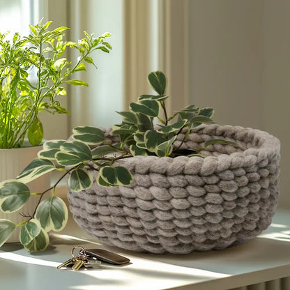 Torre & Tagus - Felted Wool Woven Basket