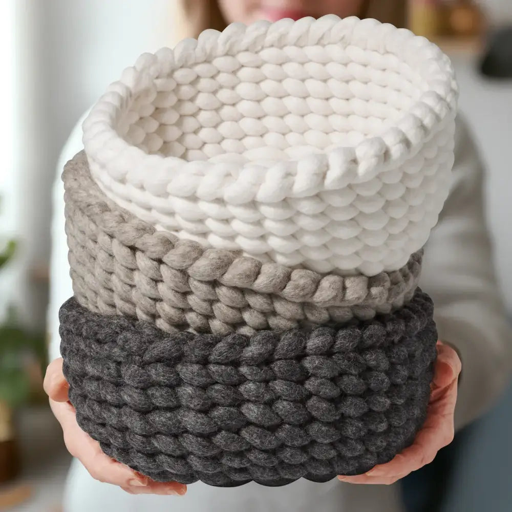 Torre & Tagus - Felted Wool Woven Basket