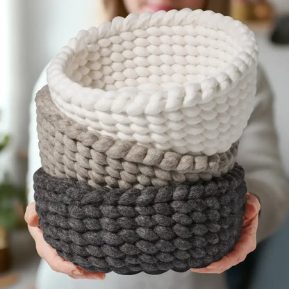 Torre & Tagus - Felted Wool Woven Basket