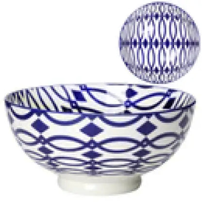 Kiri Collection Blue Lattice Medium Bowl - PABOOM