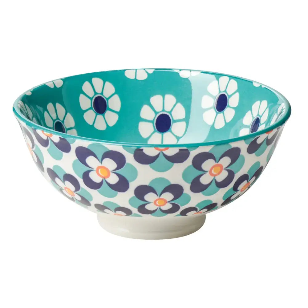 Torre & Tagus - Kiri Teal + Blue Daisy Bowl Large