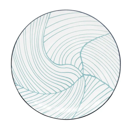 Kiri Collection Teal Linear Leaf Bowl Medium - PABOOM