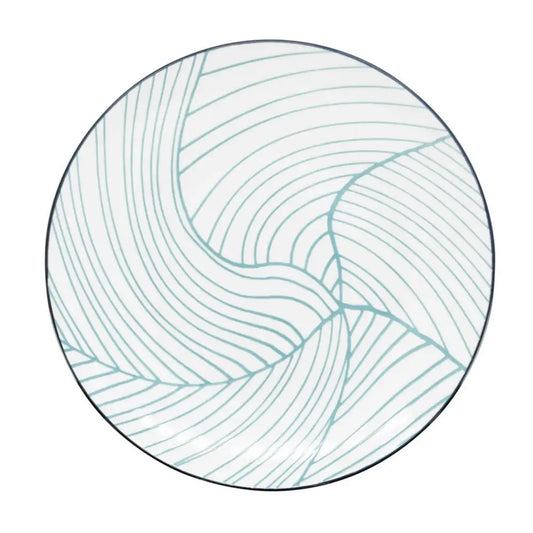 Kiri Collection Teal Linear Leaf Bowl Medium - PABOOM