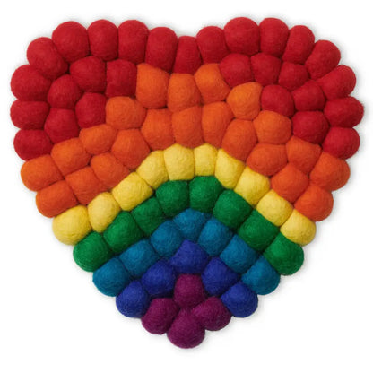 Modwool Ball Trivet Heart Shaped Trivet - PABOOM