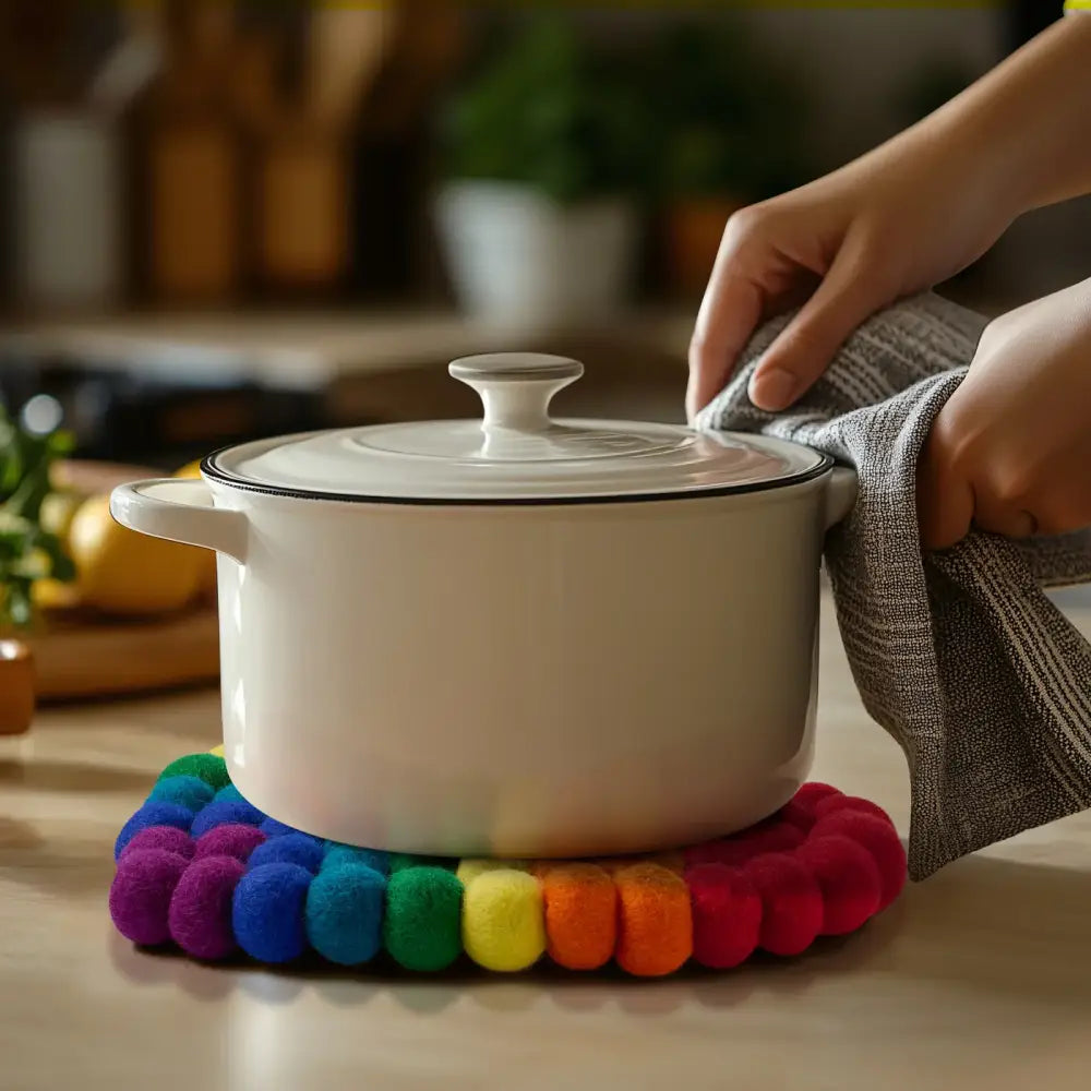 Modwool Ball Trivet Heart Shaped Trivet - PABOOM