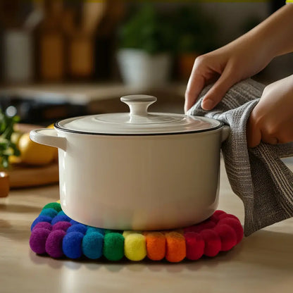 Modwool Ball Trivet Heart Shaped Trivet - PABOOM