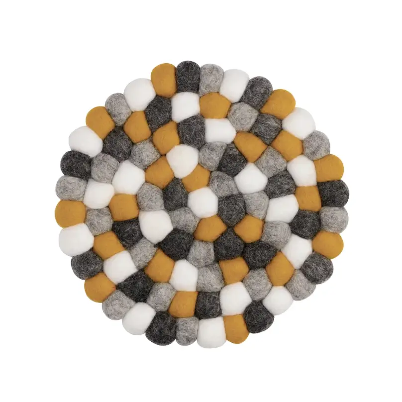 Modwool Felt Ball Trivet Yellow - PABOOM