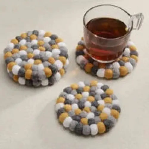Modwool Yellow Coasters Set - PABOOM