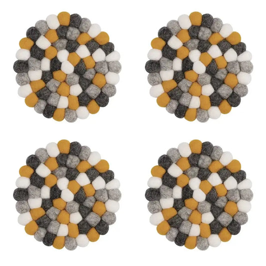 Modwool Yellow Coasters Set - PABOOM