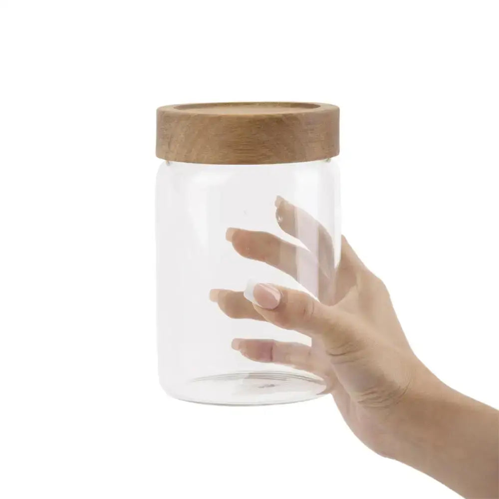 Acacia Lid Glass Jar - 350ml