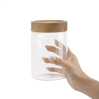 Acacia Lid Glass Jar - 1150ml