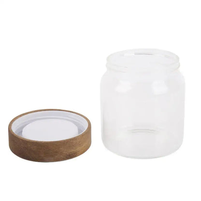 Acacia Lid Glass Jar - 350ml