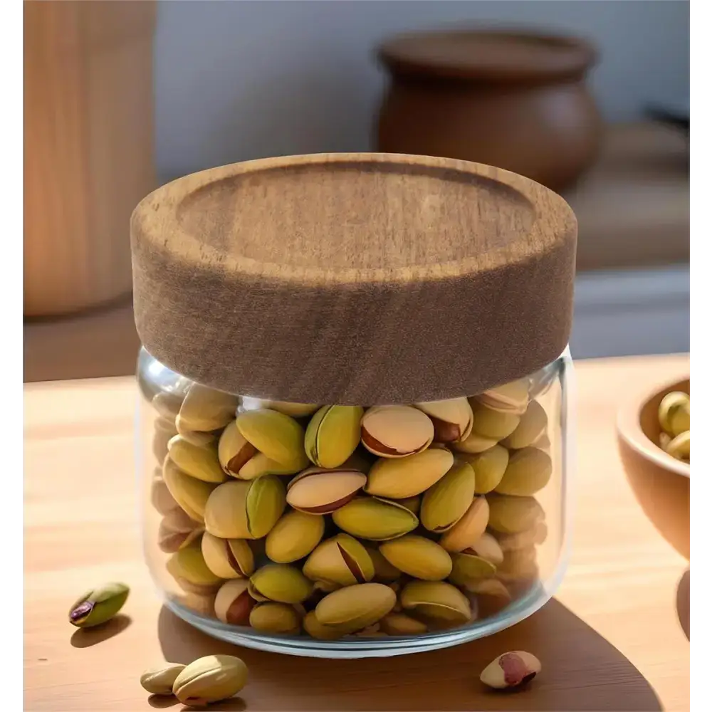 Acacia Lid Glass Jar - 850 ml