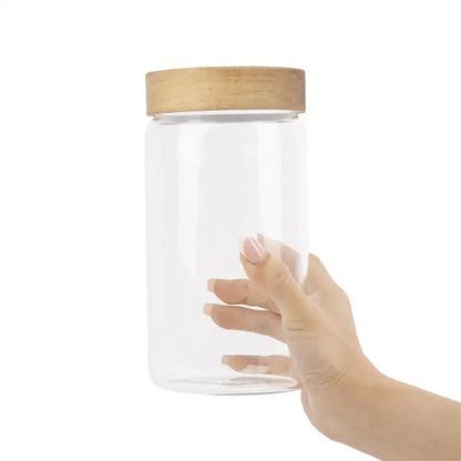 Acacia Lid Glass Jar - 350ml