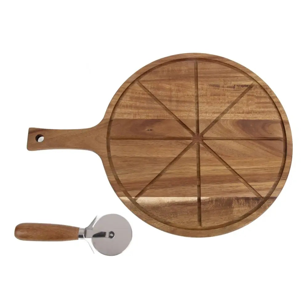 TRUU DESIGN - Acacia Wood Pizza Board with Slicer