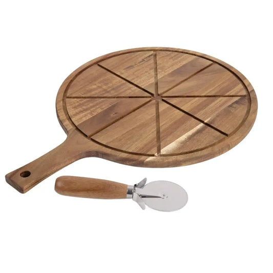 TRUU DESIGN - Acacia Wood Pizza Board with Slicer