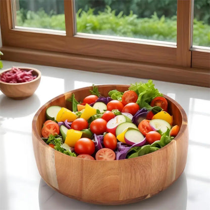 TRUU DESIGN - Acacia Wood Serving Bowl 9.5x3.15”