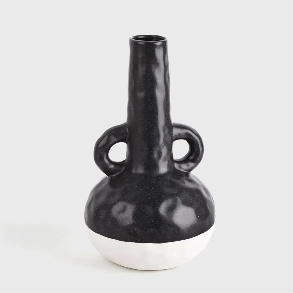 Black + White Bud Vase With Handles - PABOOM